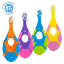 Cargar imagen en el visor de la galería, Slotic Baby Toothbrush for 0-2 Years, Safe and Sturdy, BPA Free Toddler Oral Care Teether Brush | Extra Soft Bristle for Baby Teeth and Infant Gums | Dentist Recommended | 4-Pack