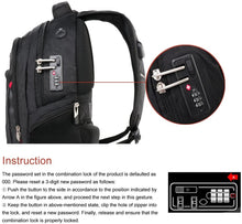 Cargar imagen en el visor de la galería, Cross Gear Backpack with USB Charging Port Laptop bag and Combination Lock- Fits Most 15.6 Inch Laptops and Tablets CR-9003BK-USB