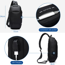 Cargar imagen en el visor de la galería, OZUKO 2019 nueva multifunción bolso para hombres Anti-robo hombro bolsas Messenger hombre impermeable corta viaje bolsa de pecho paquete