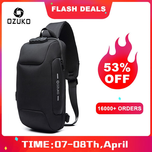 OZUKO 2019 nueva multifunción bolso para hombres Anti-robo hombro bolsas Messenger hombre impermeable corta viaje bolsa de pecho paquete