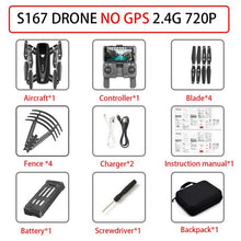 Cargar imagen en el visor de la galería, S167 GPS Drone con cámara 5G RC Quadcopter Drones HD 4K WIFI FPV plegable-punto de vuelo fotos Video Dron helicóptero juguete
