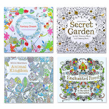 Cargar imagen en el visor de la galería, 4 Uds 24 páginas Animal Kingdom libro de colorear de edición en inglés para niños adultos aliviar el estrés matar tiempo pintura libros de dibujo
